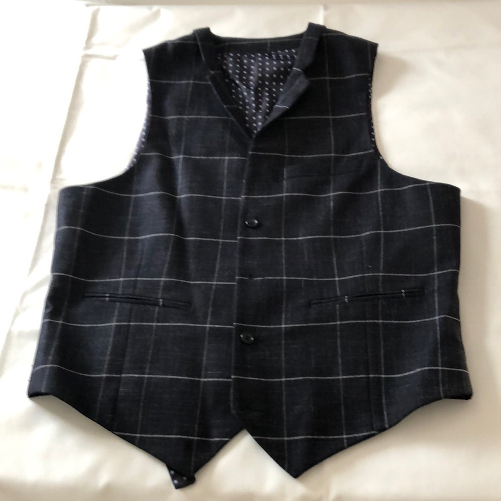 Mens Asos black plaid vest
